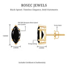 1.4 CT Marquise Black Spinel Solitaire Stud Earrings AAA - Rosec Jewels