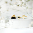 1.4 CT Marquise Black Spinel Solitaire Stud Earrings AAA - Rosec Jewels