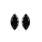 Genuine Black Onyx Marquise Stud Earrings with Certificate AAA - Rosec Jewels