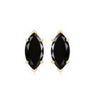 Genuine Black Onyx Marquise Stud Earrings with Certificate AAA - Rosec Jewels