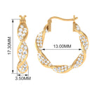 Certified Moissanite Twisted Hoop Earrings Moissanite - ( D-VS1 ) - Color and Clarity - Rosec Jewels