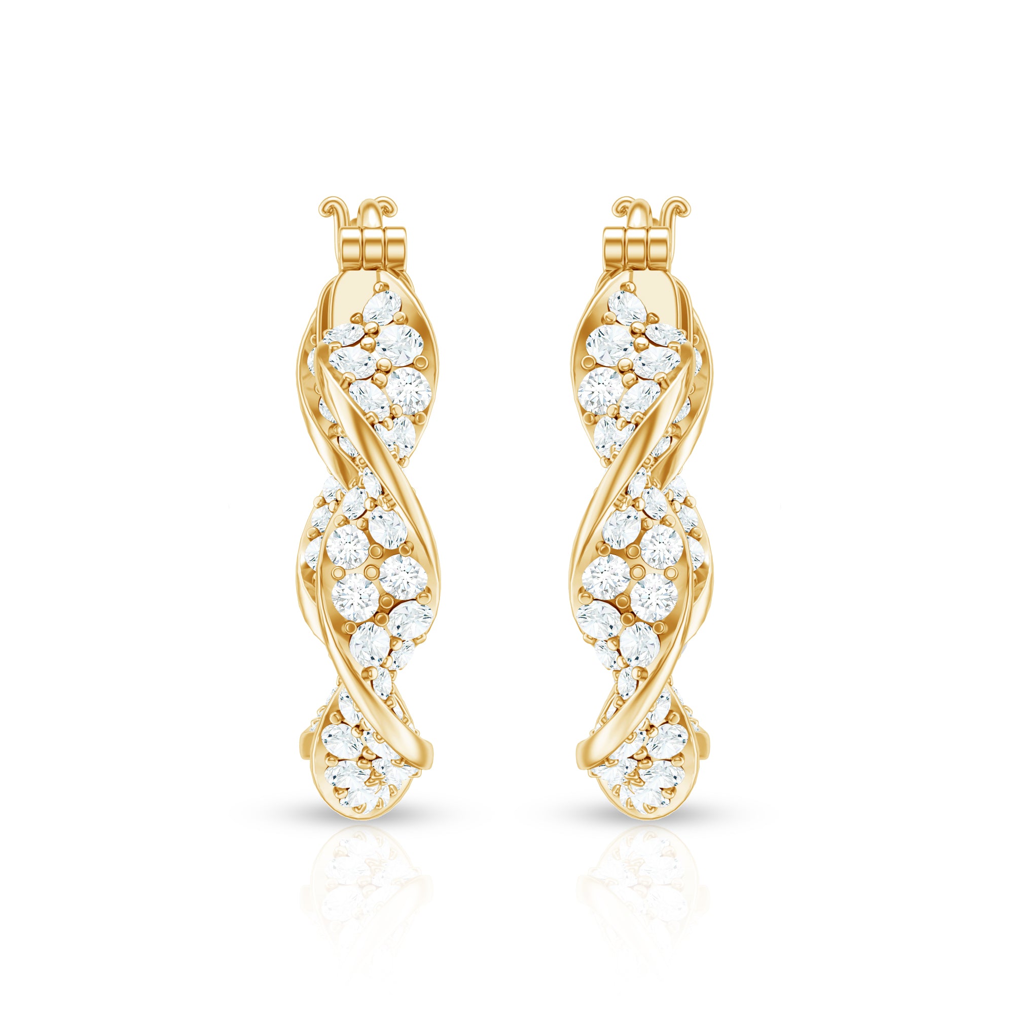 Certified Moissanite Big Hoop Earrings for Her D-VS1 - Rosec Jewels