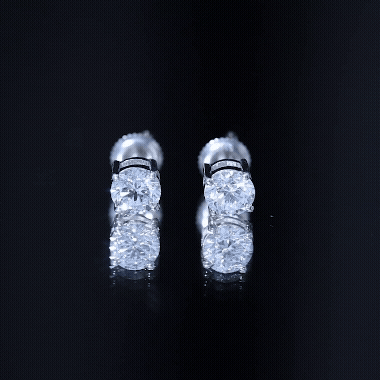 Rosec Jewels-Certified 2 Carat Lab Grow Diamond Earrings with Screw Back