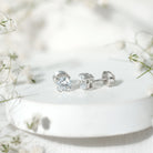Certified 2 Carat Lab Grow Diamond Earrings with Screw Back Lab - ( EF-VS ) 92.5 Sterling Silver - Rosec Jewels