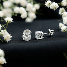 Certified 2 Carat Lab Grow Diamond Earrings with Screw Back Lab - ( EF-VS ) 92.5 Sterling Silver - Rosec Jewels