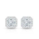 Certified 1.4 Carat Asscher Cut Lab Grown Diamond Studs Lab - ( EF-VS ) - Rosec Jewels
