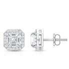 Certified 1.4 Carat Asscher Cut Lab Grown Diamond Studs Lab - ( EF-VS ) - Rosec Jewels
