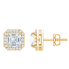 Certified 1.4 Carat Asscher Cut Lab Grown Diamond Studs Lab - ( EF-VS ) - Rosec Jewels