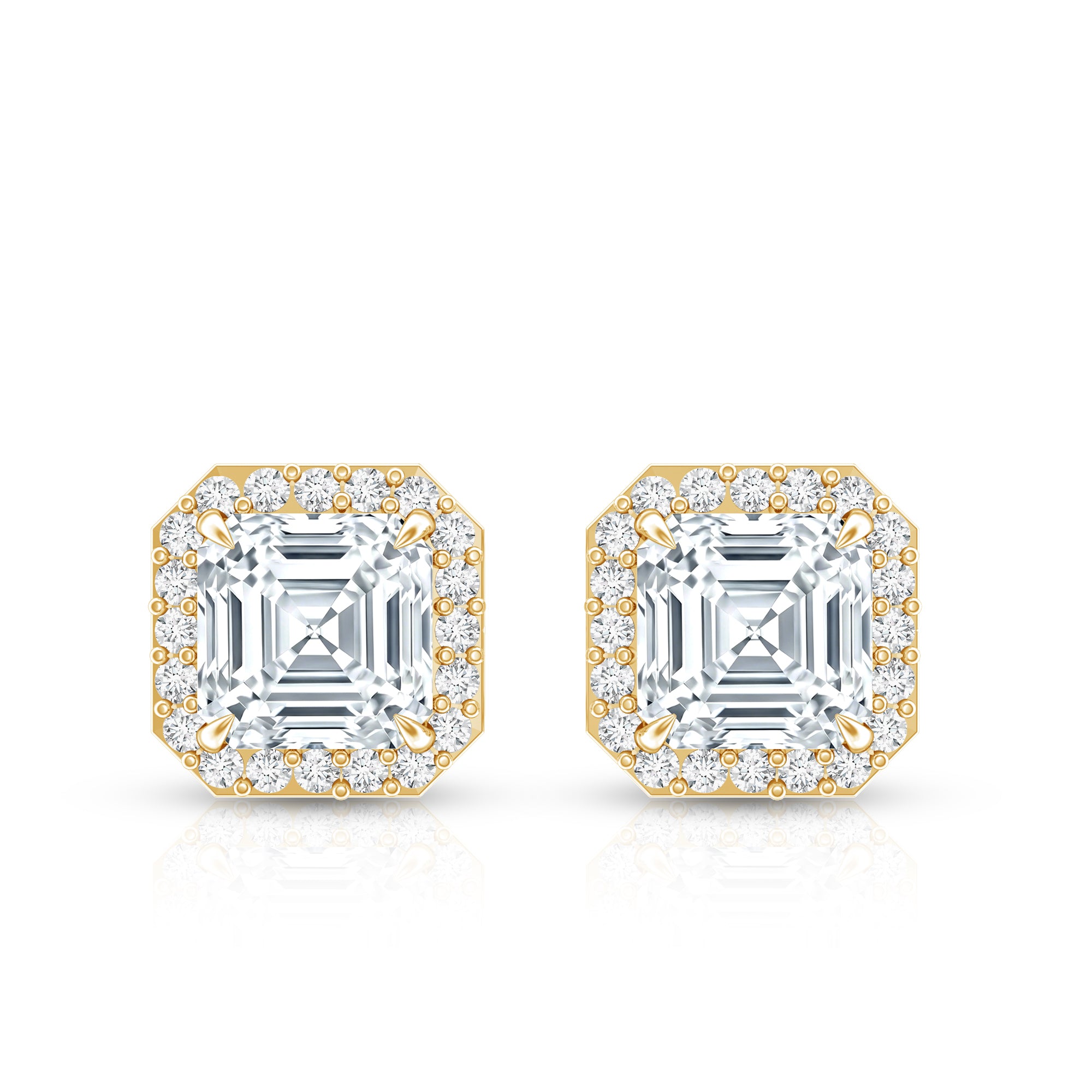 Certified 1.4 Carat Asscher Cut Lab Grown Diamond Studs Lab - ( EF-VS ) - Rosec Jewels