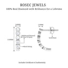 1/2 CT Bezel Set Diamond Half Eternity Hoop Earrings Diamond - ( HI-SI ) - Color and Clarity - Rosec Jewels