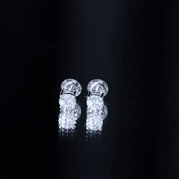 Silver Moissanite 1 Carat Stud Earring D-VS1 92.5 Sterling Silver - Rosec Jewels