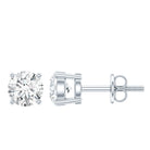 Silver Moissanite 1 Carat Stud Earring D-VS1 92.5 Sterling Silver - Rosec Jewels