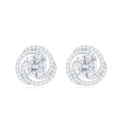 2.25 CT Moissanite Braided Halo Stud Earrings Moissanite - ( D-VS1 ) - Color and Clarity - Rosec Jewels