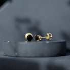 Natural Black Onyx Stud Earrings for Everyday AAA - Rosec Jewels