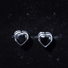 2.5 CT Bezel Set Heart Cut Black Onyx Solitaire Stud Earring Black Onyx - ( AAA ) - Quality - Rosec Jewels