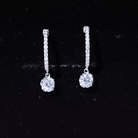 1.75 CT Moissanite and Gold Minimal Hoop Drop Earrings Moissanite - ( D-VS1 ) - Color and Clarity - Rosec Jewels