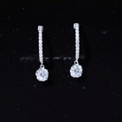Sterling Silver Moissanite Hoop Drop Earrings for Women D-VS1 92.5 Sterling Silver - Rosec Jewels