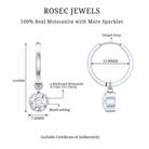 Bezel Set 2 Carat Round Moissanite Drop Hoop Earrings D-VS1 92.5 Sterling Silver - Rosec Jewels