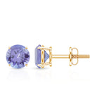 1 Carat Round Cut Tanzanite Stud Earrings for Women AAA - Rosec Jewels
