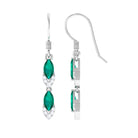 1.50 CT Marquise Cut Emerald Dangle Earrings with Diamond Emerald - ( AAA ) - Quality - Rosec Jewels