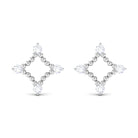Natural Diamond Contemporary Stud Earring with Beaded Diamond - ( HI-SI ) - Color and Clarity - Rosec Jewels