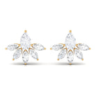 3/4 CT Pear and Marquise Cut Diamond Flower Stud Earrings Diamond - ( HI-SI ) - Color and Clarity - Rosec Jewels