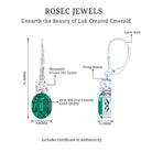 Certified 6 Carat Oval Cut Lab Grown Emerald Drop Hoop Earrings AAAA 92.5 Sterling Silver - Rosec Jewels