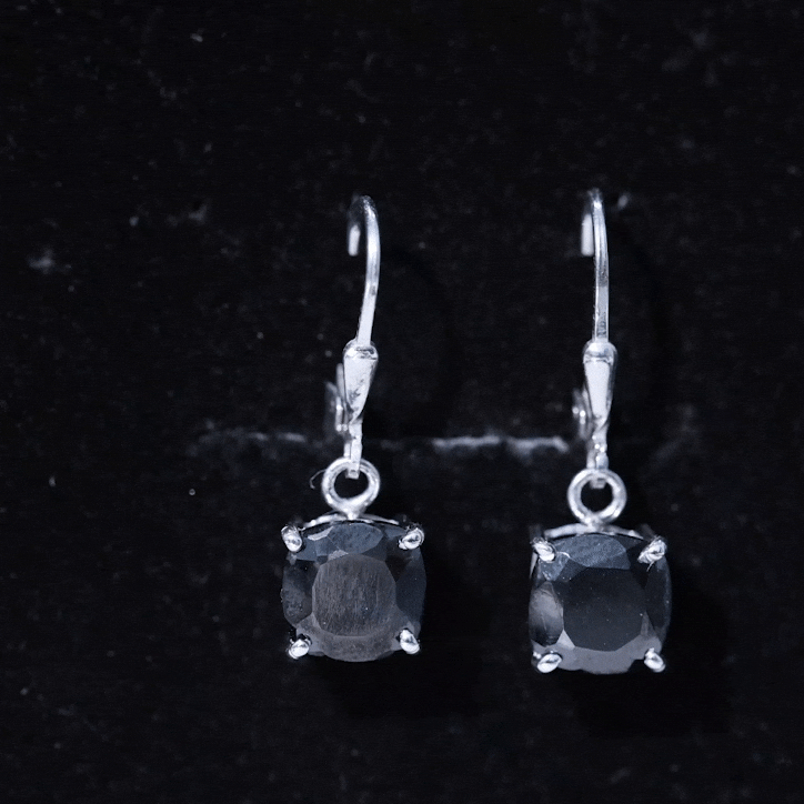 Lab Created Black Diamond Drop Earrings with Lever Back AAAA ( Synthetic ) - Rosec Jewels