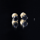 Lab Created Black Diamond Solitaire Stud Earrings with Screw Back AAAA ( Synthetic ) 18K White Gold - Rosec Jewels