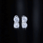 Certified 4 Carat Moissanite Stud Earrings in Silver D-VS1 92.5 Sterling Silver - Rosec Jewels