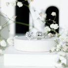 Certified 4 Carat Moissanite Stud Earrings in Silver D-VS1 92.5 Sterling Silver - Rosec Jewels
