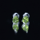 Natural Pear Shape 2 Carat Peridot August Birthstone Earrings AAA - Rosec Jewels
