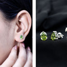 Natural Pear Shape 2 Carat Peridot August Birthstone Earrings AAA - Rosec Jewels