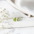 Natural Pear Shape 2 Carat Peridot August Birthstone Earrings AAA - Rosec Jewels