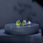 Natural Pear Shape 2 Carat Peridot August Birthstone Earrings AAA - Rosec Jewels
