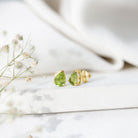 Natural Pear Shape 2 Carat Peridot August Birthstone Earrings AAA - Rosec Jewels