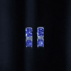 3.5 CT Emerald Cut Lab Created Blue Sapphire Big Stud Earrings AAAA - Rosec Jewels