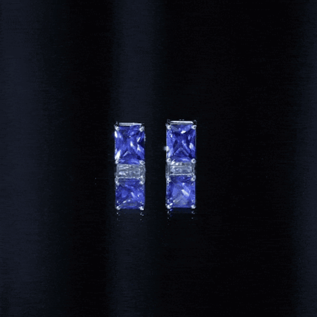 3.5 CT Emerald Cut Lab Created Blue Sapphire Big Stud Earrings AAAA - Rosec Jewels