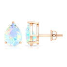 Pear Cut Ethiopian Opal Solitaire Stud Earrings Ethiopian Opal - ( AAA ) - Quality - Rosec Jewels
