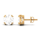 White Topaz Solitaire Stud Earrings White Topaz - ( AAA ) - Quality - Rosec Jewels