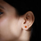 1.5 Carat Fire Opal Solitaire Crown Stud Earrings AAA - Rosec Jewels