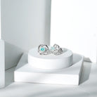 3/4 CT Minimal Ethiopian Opal and Diamond Stud Earrings Ethiopian Opal - ( AAA ) - Quality - Rosec Jewels