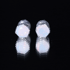 Natural Ethiopian Opal Crown Stud Earrings with Screw Back AAA - Rosec Jewels