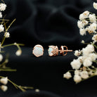 Natural Ethiopian Opal Crown Stud Earrings with Screw Back AAA - Rosec Jewels