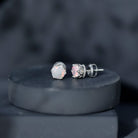 Natural Ethiopian Opal Crown Stud Earrings with Screw Back AAA - Rosec Jewels
