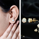 Natural Ethiopian Opal Crown Stud Earrings with Screw Back AAA - Rosec Jewels
