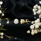 Natural Ethiopian Opal Crown Stud Earrings with Screw Back AAA - Rosec Jewels