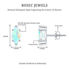Certified Real Marquise Ethiopian Opal Earrings with Screw Back AAA - Rosec Jewels