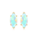 Certified Real Marquise Ethiopian Opal Earrings with Screw Back AAA - Rosec Jewels