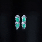 Genuine Emerald Teardrop Stud Earrings in Bezel Setting AAA - Rosec Jewels